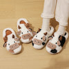 ComfyCuddles ™ Cartoon Cow Warm Plush Slippers